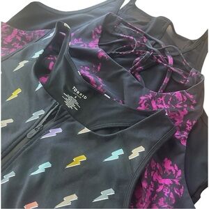 Torrid Active Sports Bra Trio Set Size 5 Lightning Floral Black Bundle